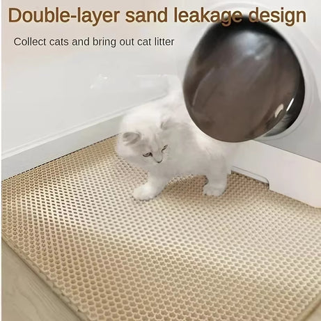 Double Layer Waterproof Cat Litter Mat, Non-Slip, Washable
