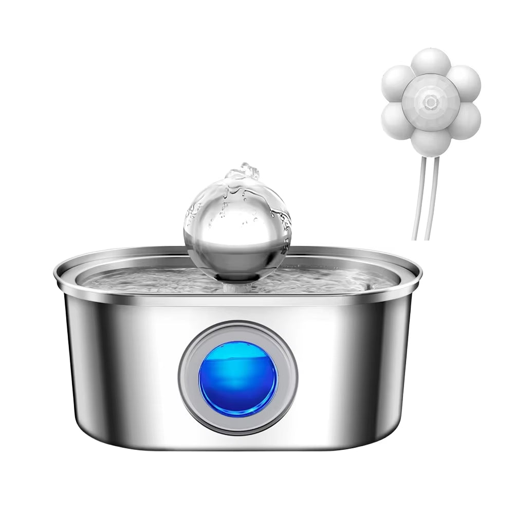 Stainless Steel Cat & Dog Water Fountain with Auto Dispenser