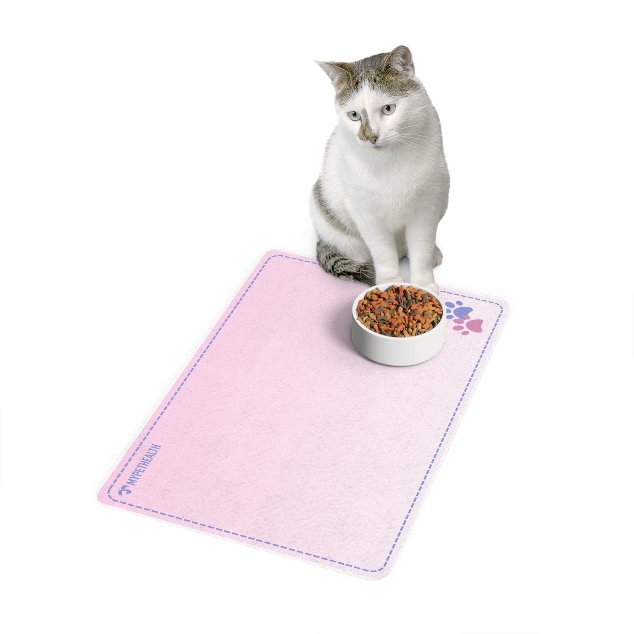 Basic MyPetHealth Litter Mat 1 - Pink Non-Slip, 12x18, Ideal for Dog & Cat Bowls