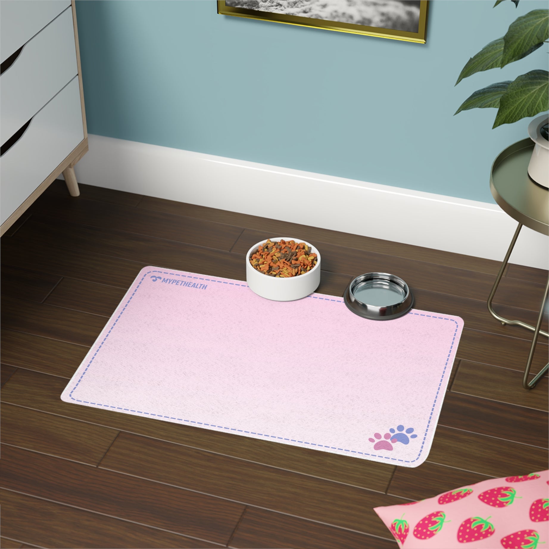 Basic MyPetHealth Litter Mat 1 - Pink Non-Slip, 12x18, Ideal for Dog & Cat Bowls