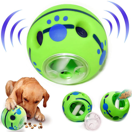 Interactive Food Dispensing Dog Toy Giggle Ball for Treats & Play