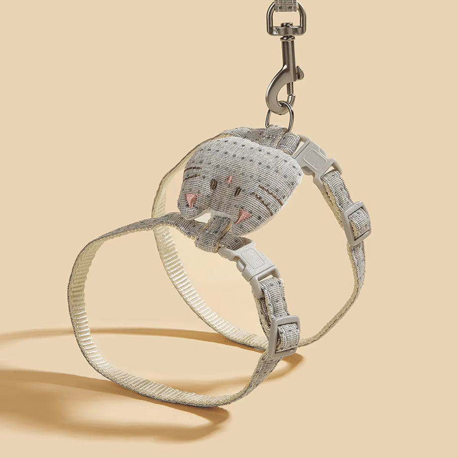 Adjustable Cat Harness Leash Set for Walking, Safety Belt