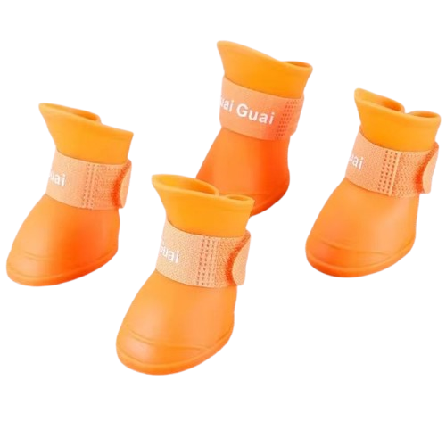 4Pcs Waterproof Anti-Slip Rubber Rain Boots for Dogs & Cats