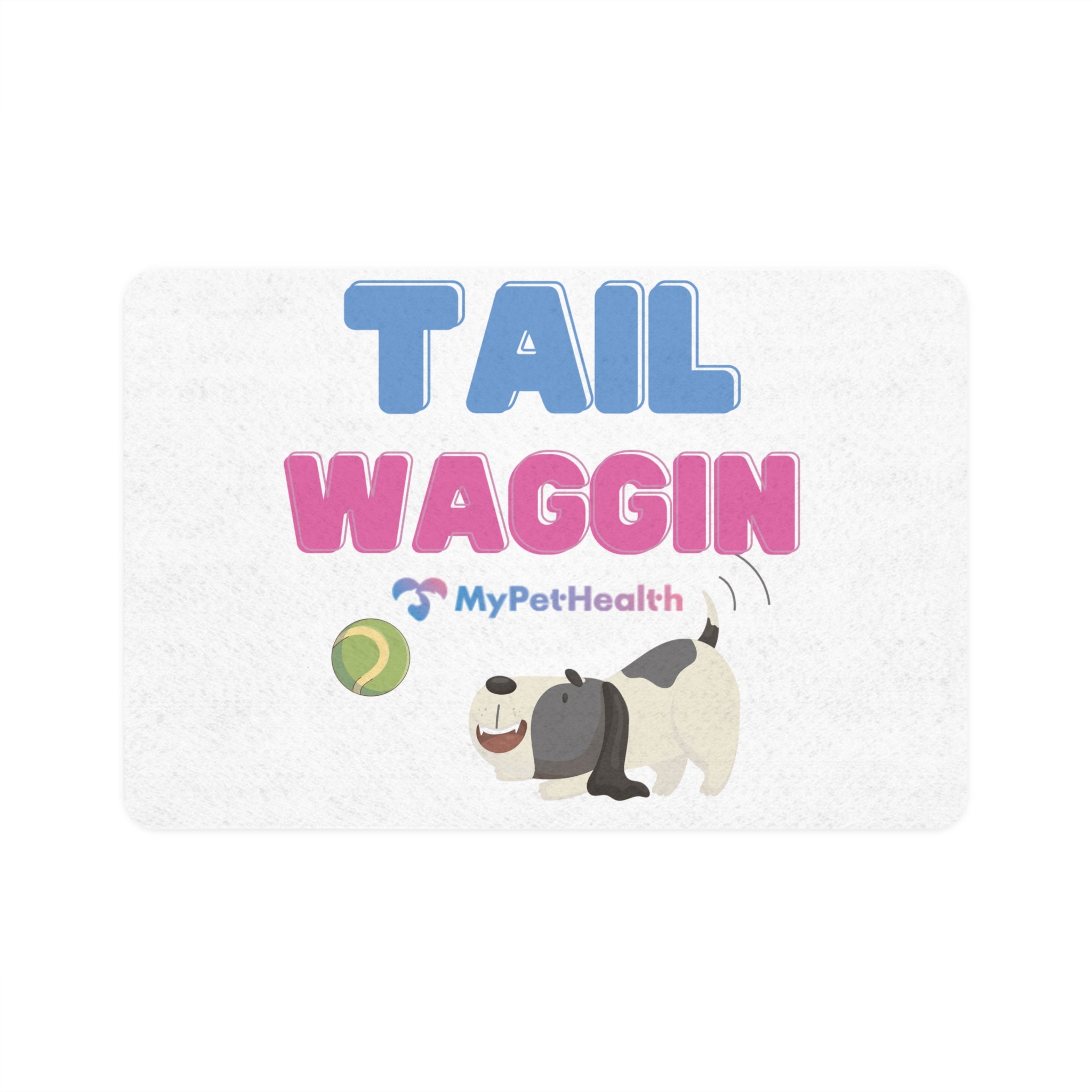 Cute Dog Pet Food Mat - Tail Waggin Design (12x18)