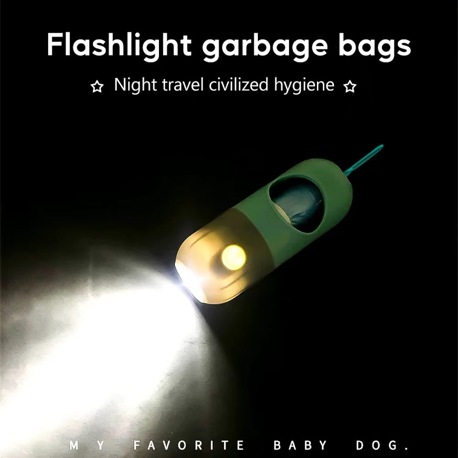 LED Dog Poop Bag Dispenser – Portable, Degradable Waste Bags