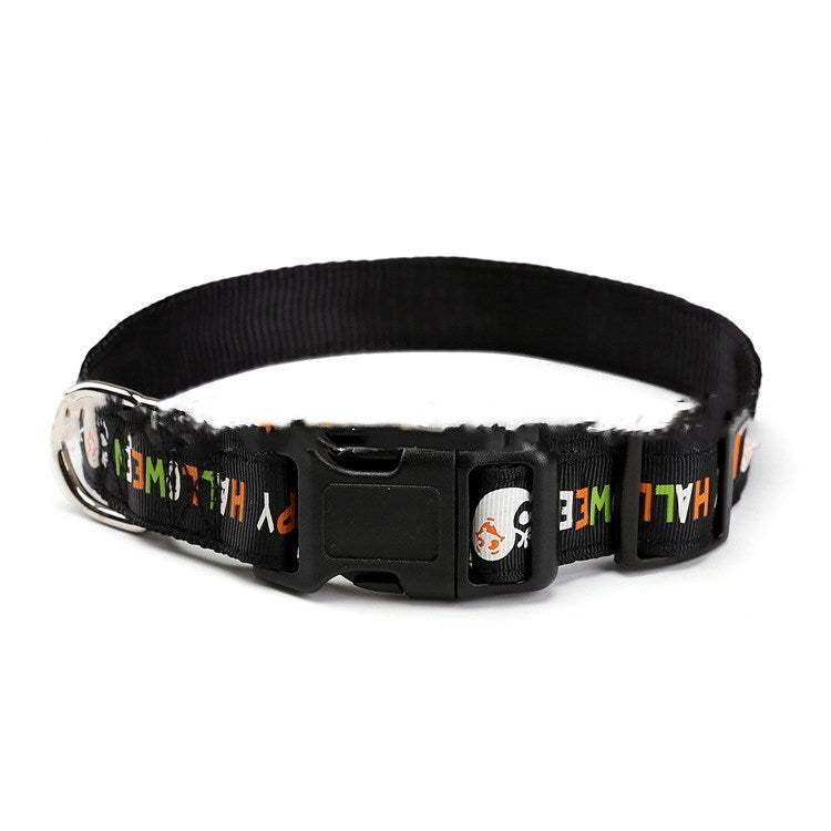 Adjustable Halloween Pet Collar – Nylon Dog & Cat Costume Accessory