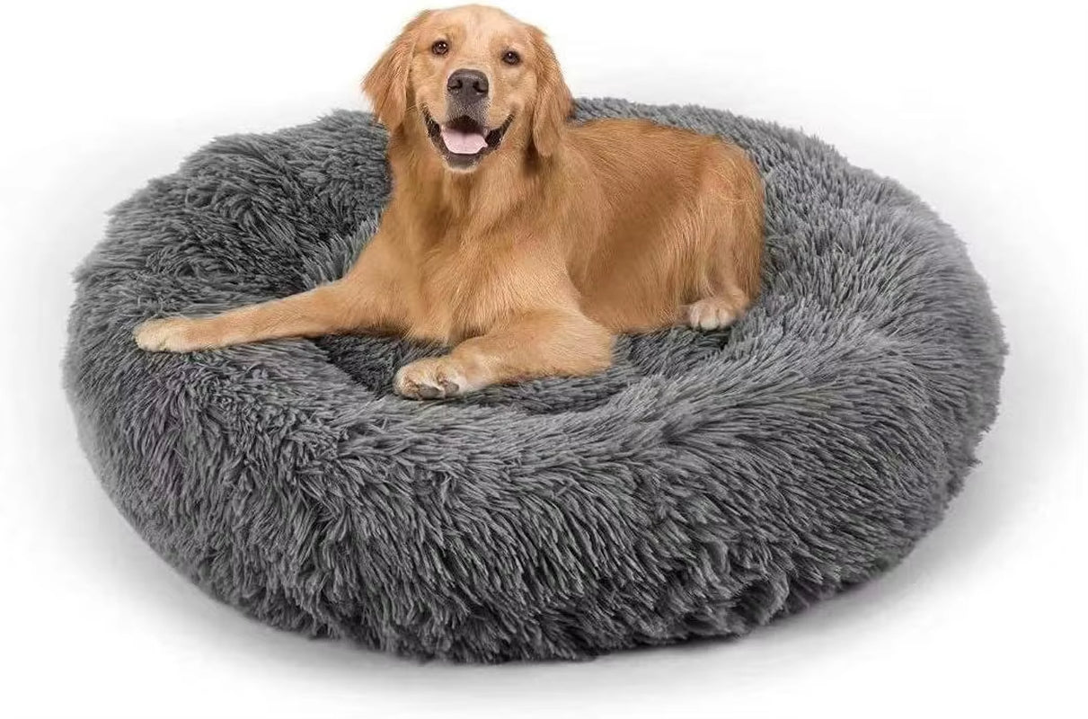 Ultra Soft Washable Pet Dog Bed, Round Cuddler Cushion, Warm