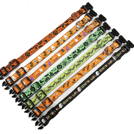 Adjustable Halloween Pet Collar – Nylon Dog & Cat Costume Accessory