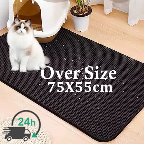 Waterproof Double-Layer Non-Slip Cat Litter Mat – Washable