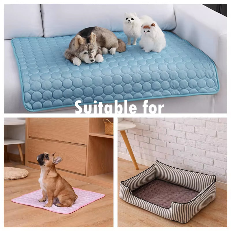 Cooling Dog Mat for Summer, Breathable, Washable, Pet Bed