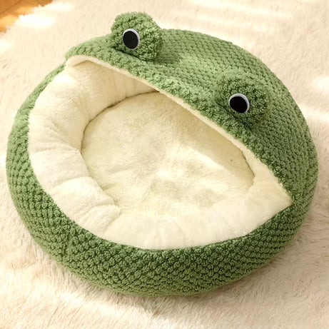 Frog Shape Pet Nest Winter Warm Dog Cat Bed Plush Mattress