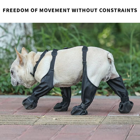 Waterproof Adjustable Non-Slip Dog Boots for Small & Medium Bulldogs