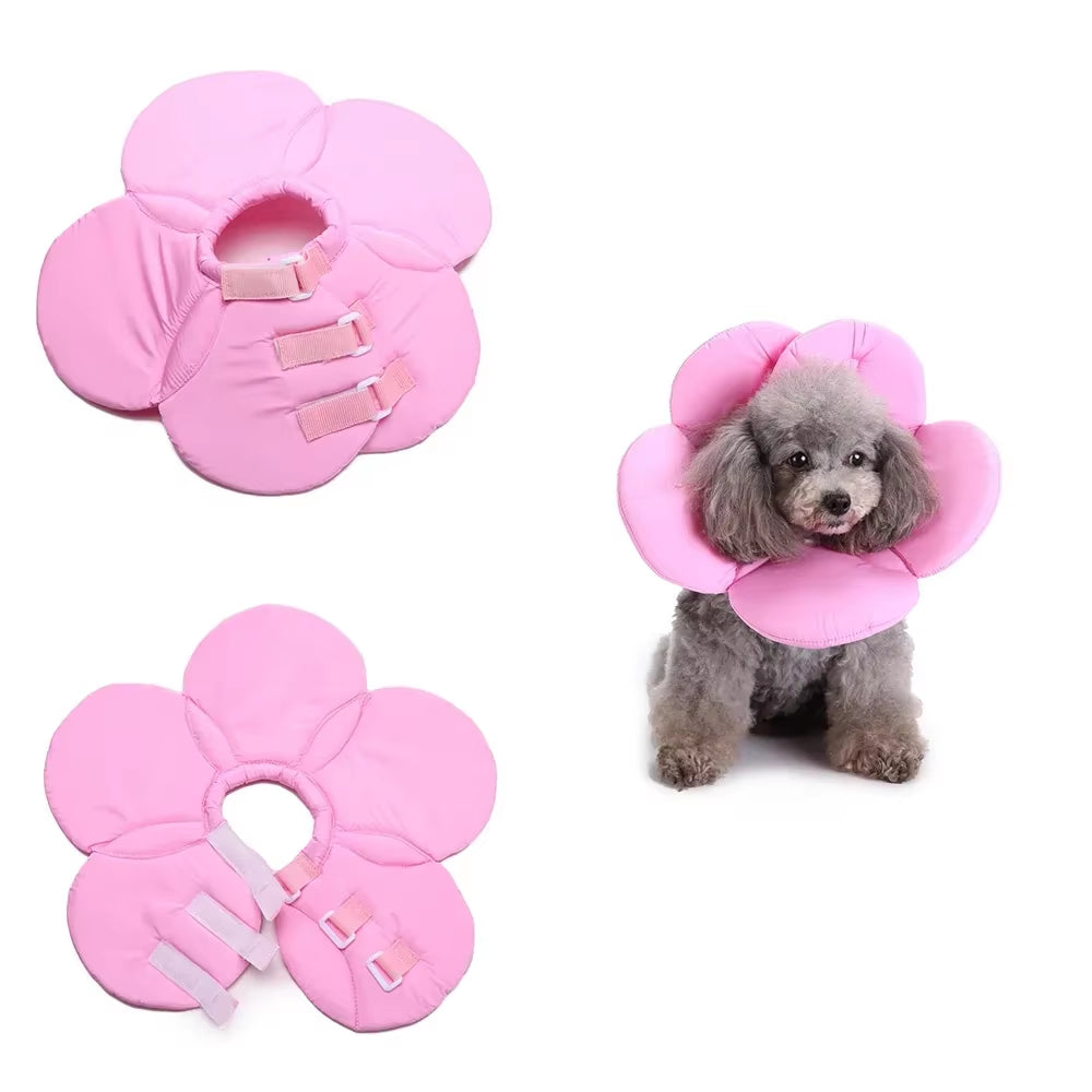 Flower Shape Dog Surgery Collar, Anti-Barking, Pomeranian Recovery