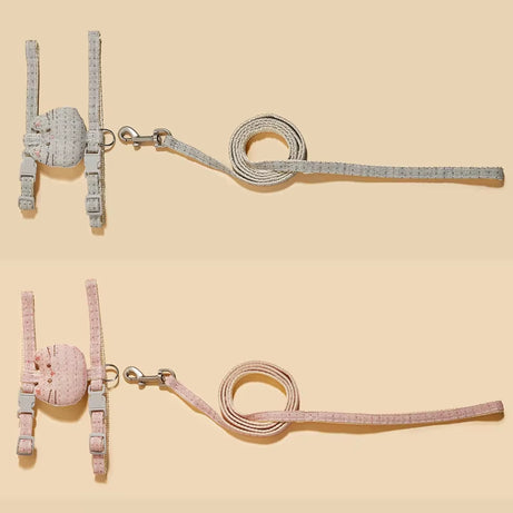 Adjustable Cat Harness Leash Set for Walking, Safety Belt