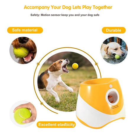 Automatic Dog Tennis Launcher Toy - Interactive Mini Throwing Machine