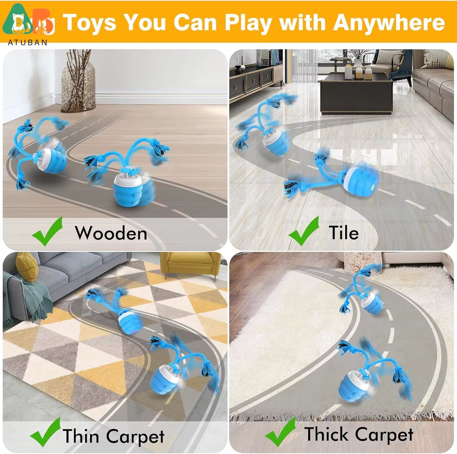 Motion-Activated Squeaky Rolling Dog Toy for Training & Fun