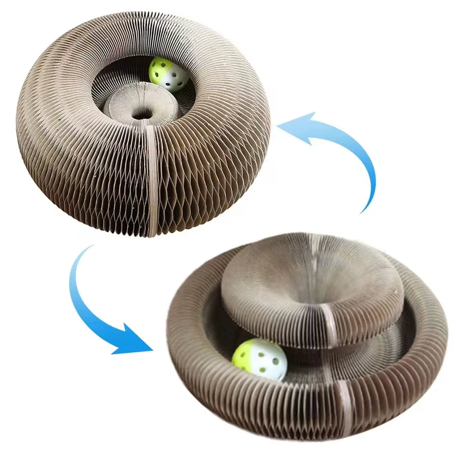 Magic Cat Toy Ball Kitten Game Training Fun Shapes Corrugated House