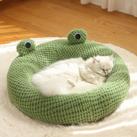 Frog Shape Pet Nest Winter Warm Dog Cat Bed Plush Mattress