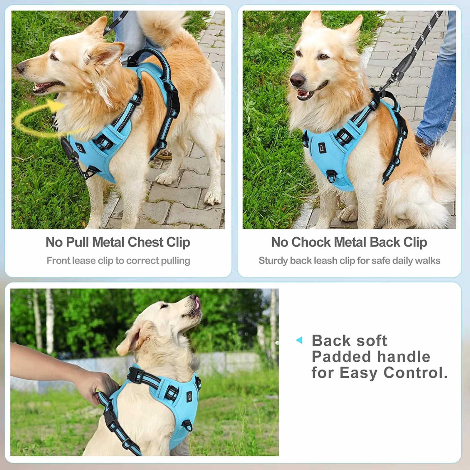 No Pull Dog Harness, Adjustable Soft Padded Pet Vest