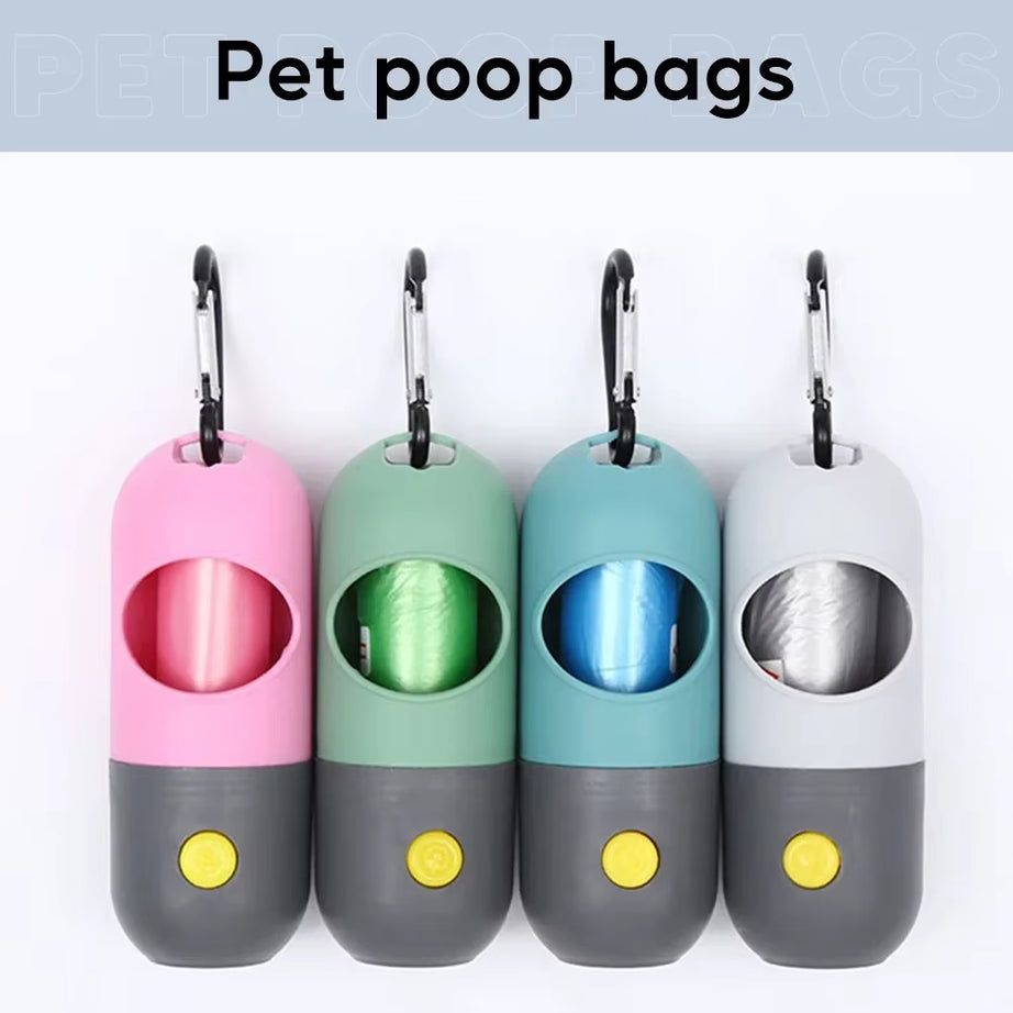 LED Dog Poop Bag Dispenser – Portable, Degradable Waste Bags