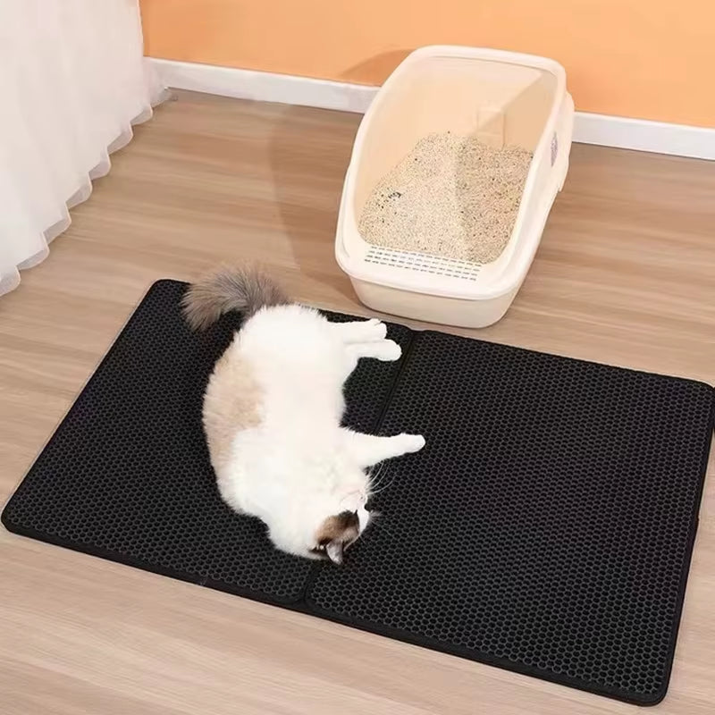Waterproof Double-Layer Non-Slip Cat Litter Mat – Washable
