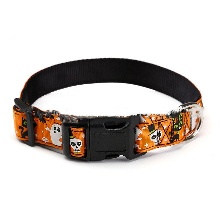 Adjustable Halloween Pet Collar – Nylon Dog & Cat Costume Accessory