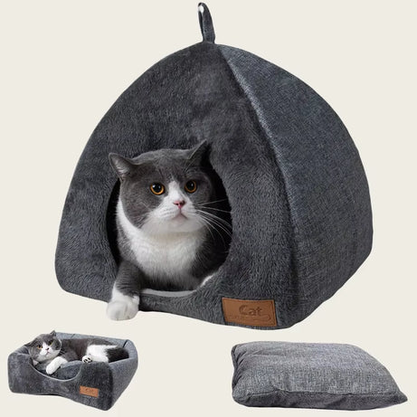 Winter Warm Foldable Cat Bed Soft Plush Pet House Sofa for Dogs