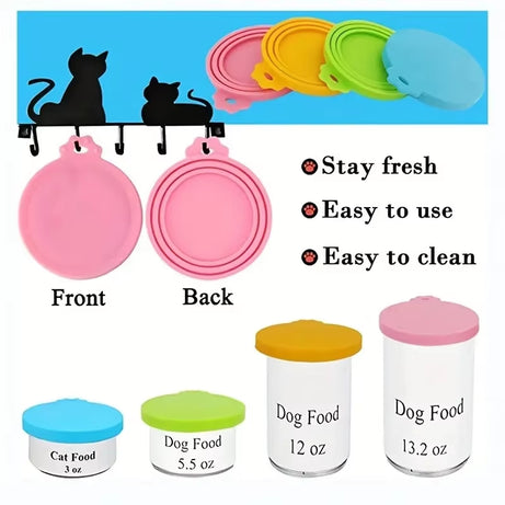 Reusable Silicone Pet Can Lid, BPA-Free, Fits Most Cans