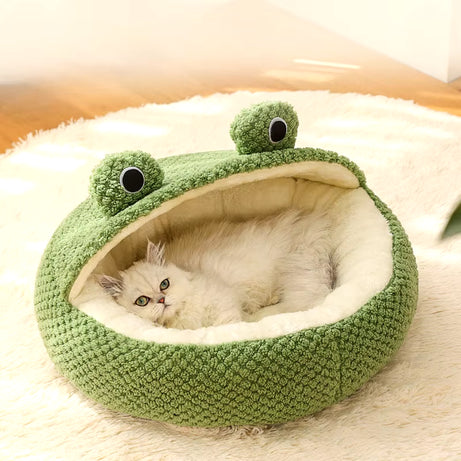 Frog Shape Pet Nest Winter Warm Dog Cat Bed Plush Mattress