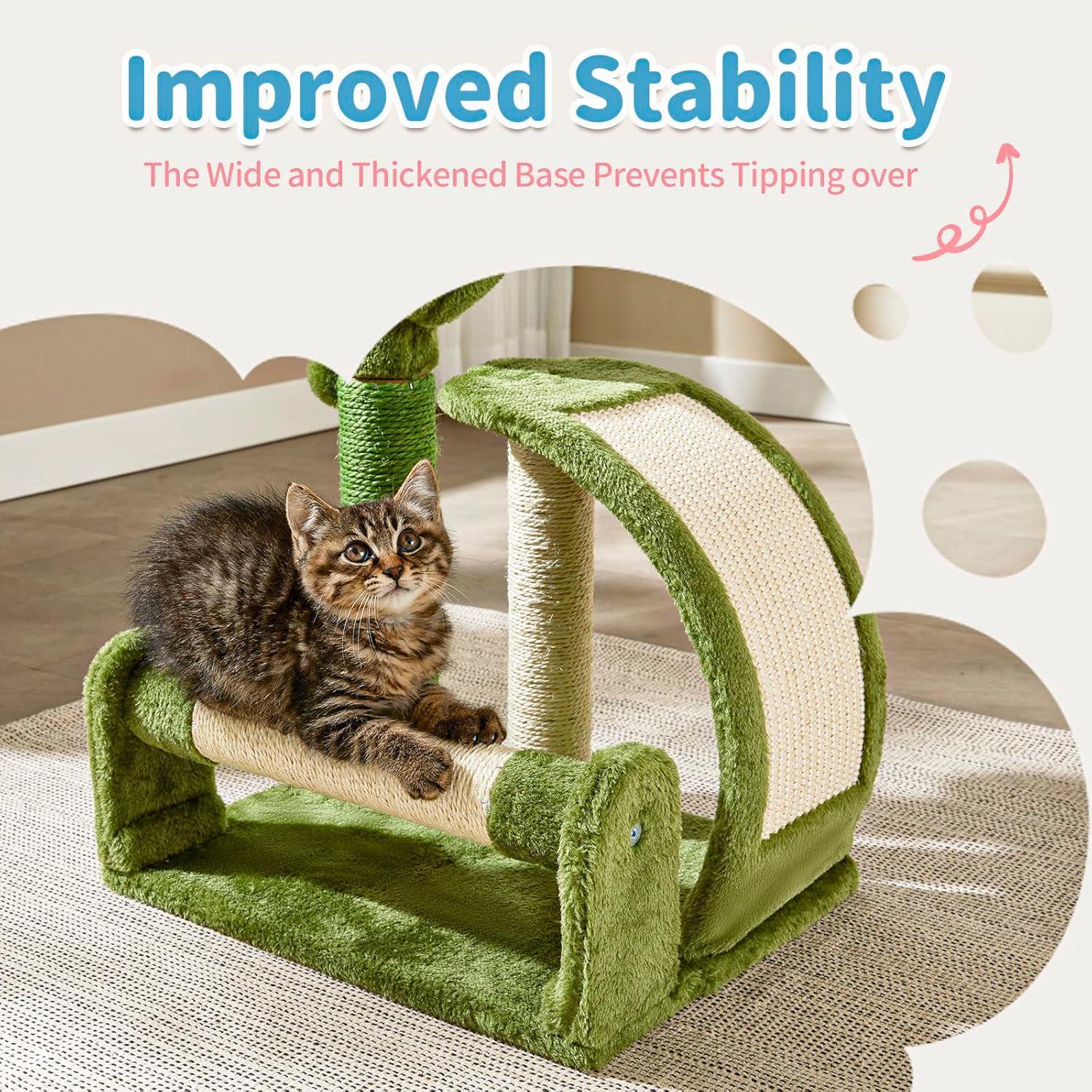 Cactus-Shape Natural Sisal Rope Cat Scratching Post – Easy to Assemble