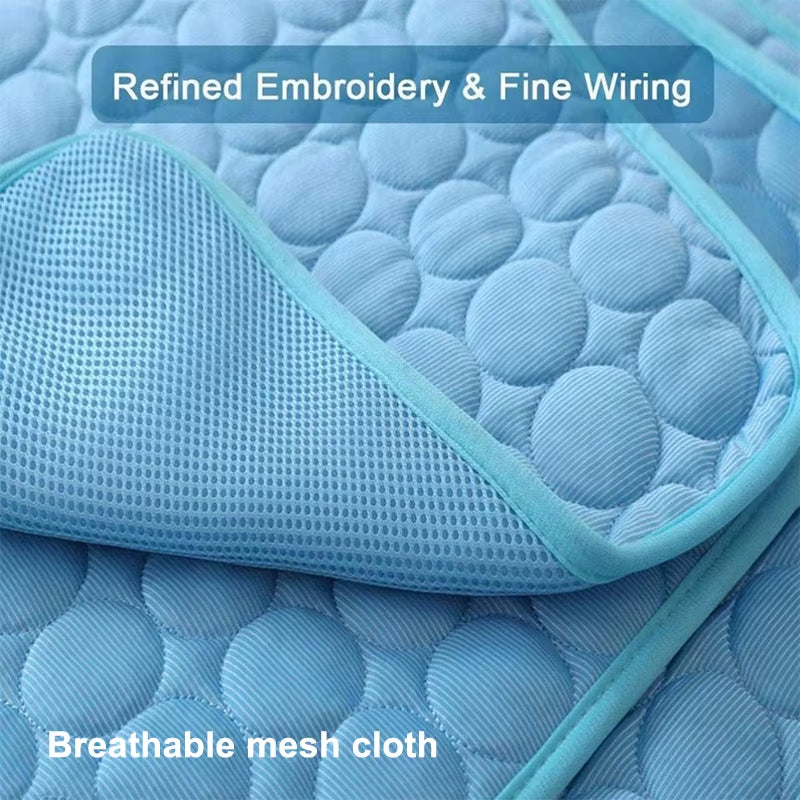 Cooling Dog Mat for Summer, Breathable, Washable, Pet Bed