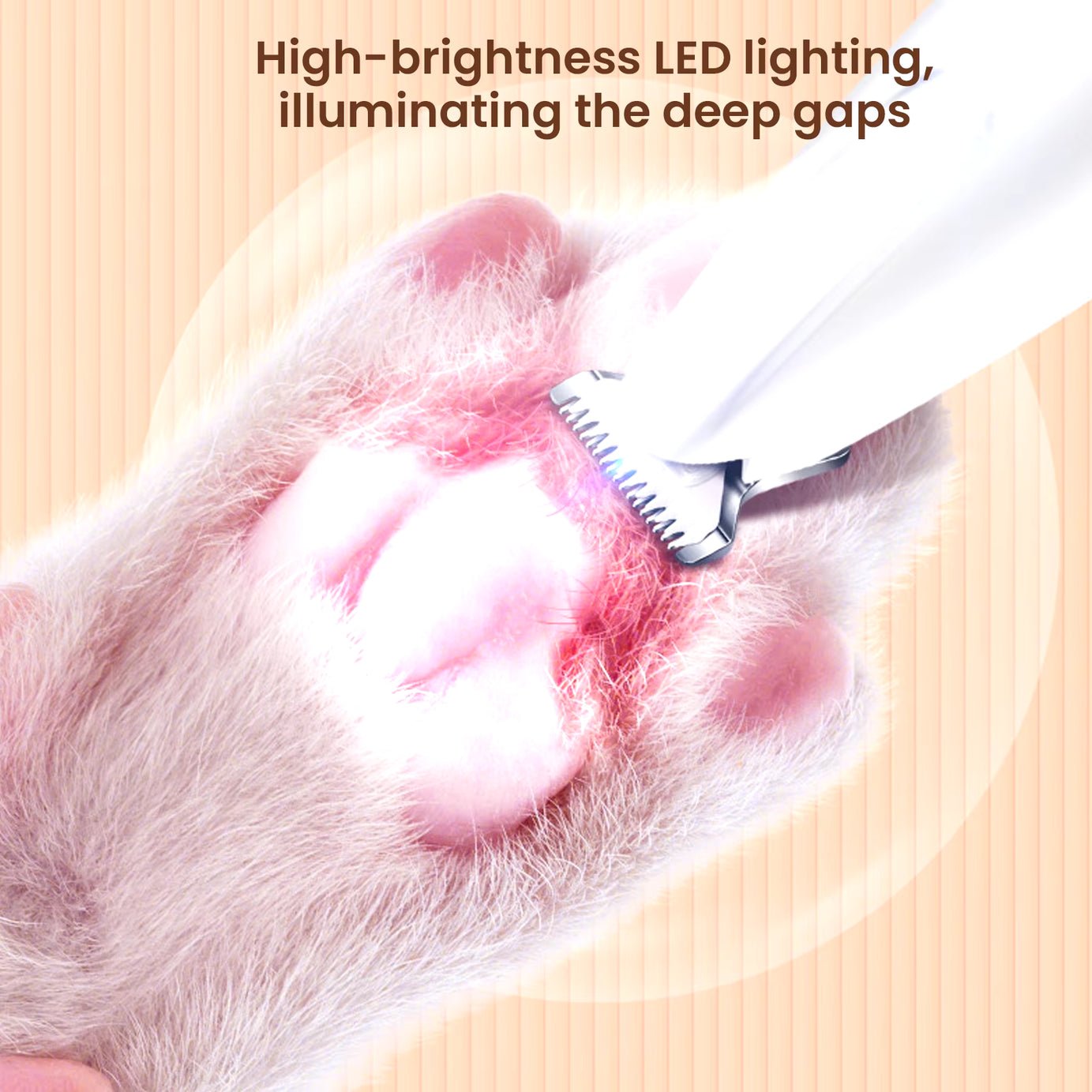 Rechargeable Waterproof Pet Paw Trimmer with LED Light for Dogs