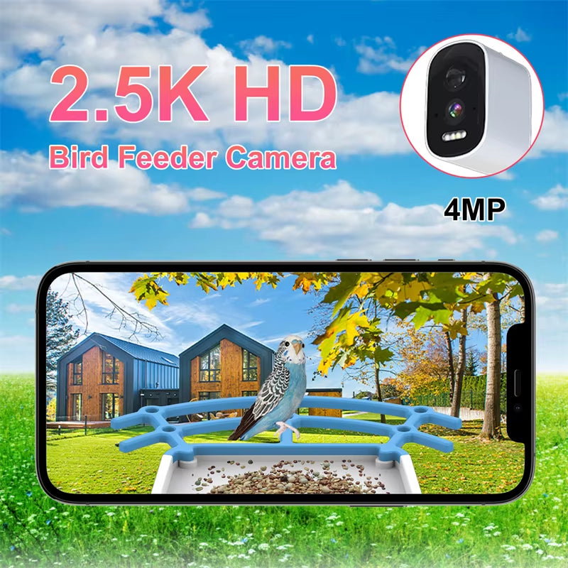 Bird Smart Feeder 1080P Camera, Solar, Night Vision, IP66, 4G/WiFi