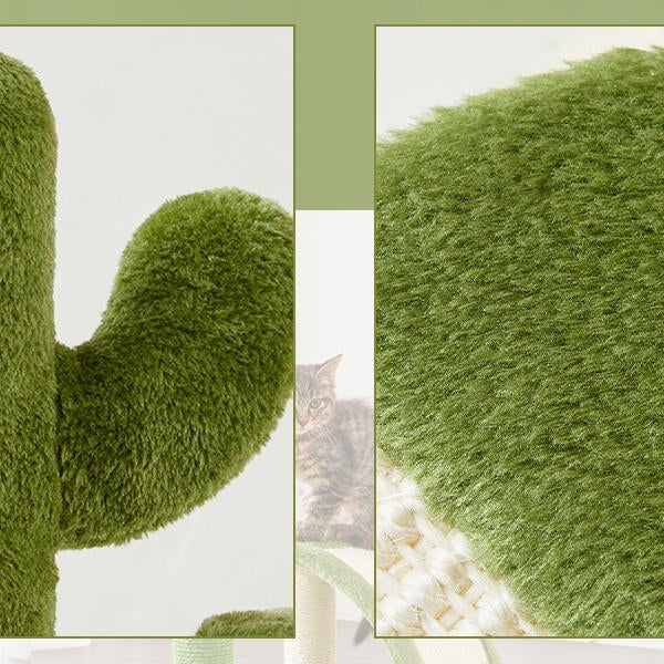 Cactus-Shape Natural Sisal Rope Cat Scratching Post – Easy to Assemble