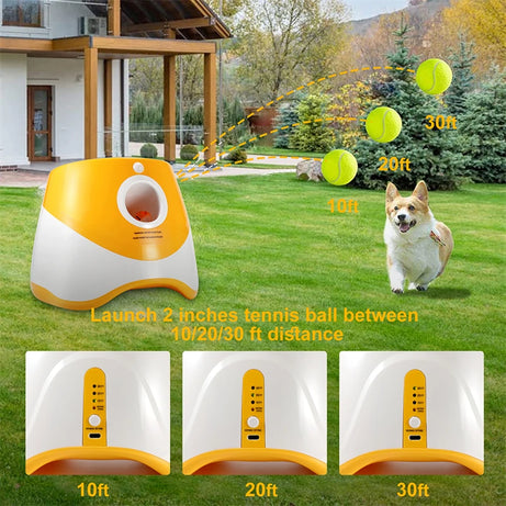 Automatic Dog Tennis Launcher Toy - Interactive Mini Throwing Machine