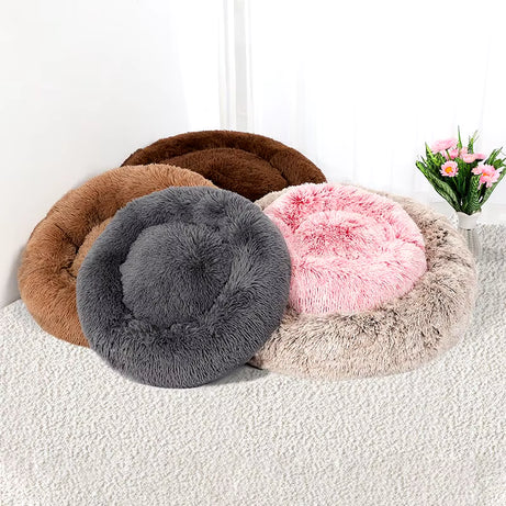 Ultra Soft Washable Pet Dog Bed, Round Cuddler Cushion, Warm