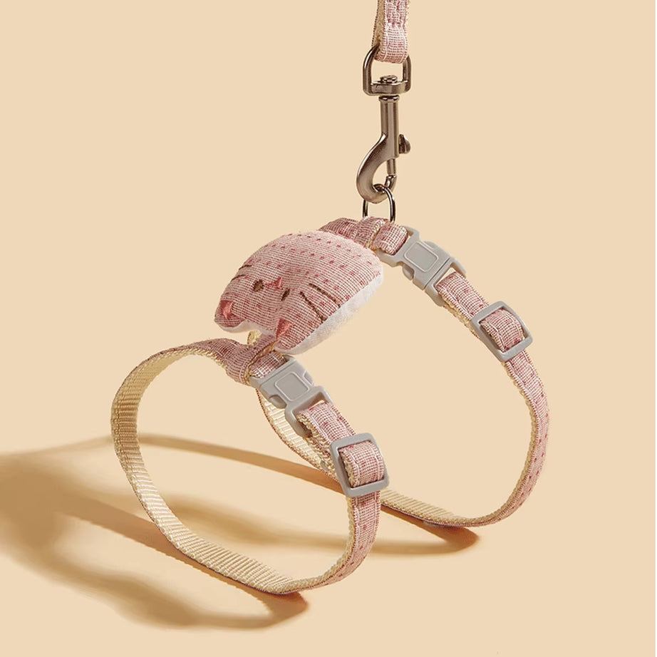 Adjustable Cat Harness Leash Set for Walking, Safety Belt
