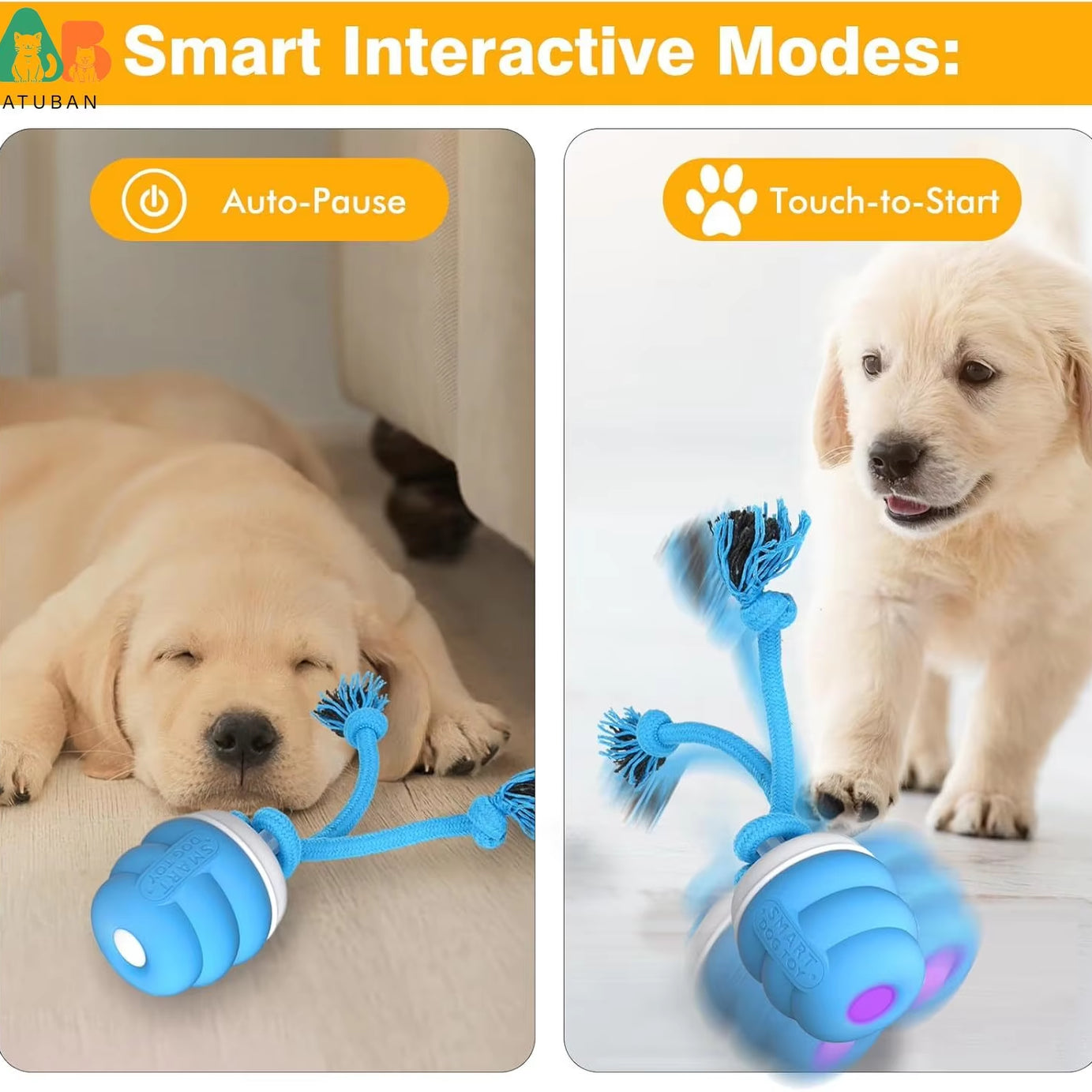 Motion-Activated Squeaky Rolling Dog Toy for Training & Fun