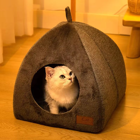 Winter Warm Foldable Cat Bed Soft Plush Pet House Sofa for Dogs