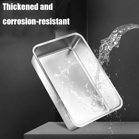 Stainless Semi Open Plan Cat Litter Box Comfortable Large Space Sturdy Durable Wider Thicker Removable Easy Cleaning Pet Supplie