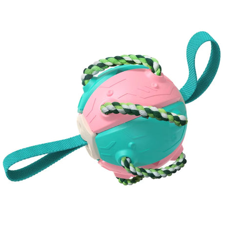 2-In-1 Dog Ball Frisbee with Rope