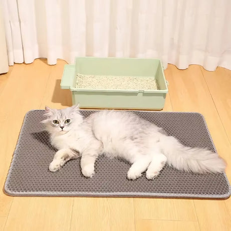 Double Layer Waterproof Cat Litter Mat, Non-Slip, Washable