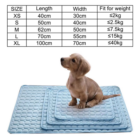 Cooling Dog Mat for Summer, Breathable, Washable, Pet Bed