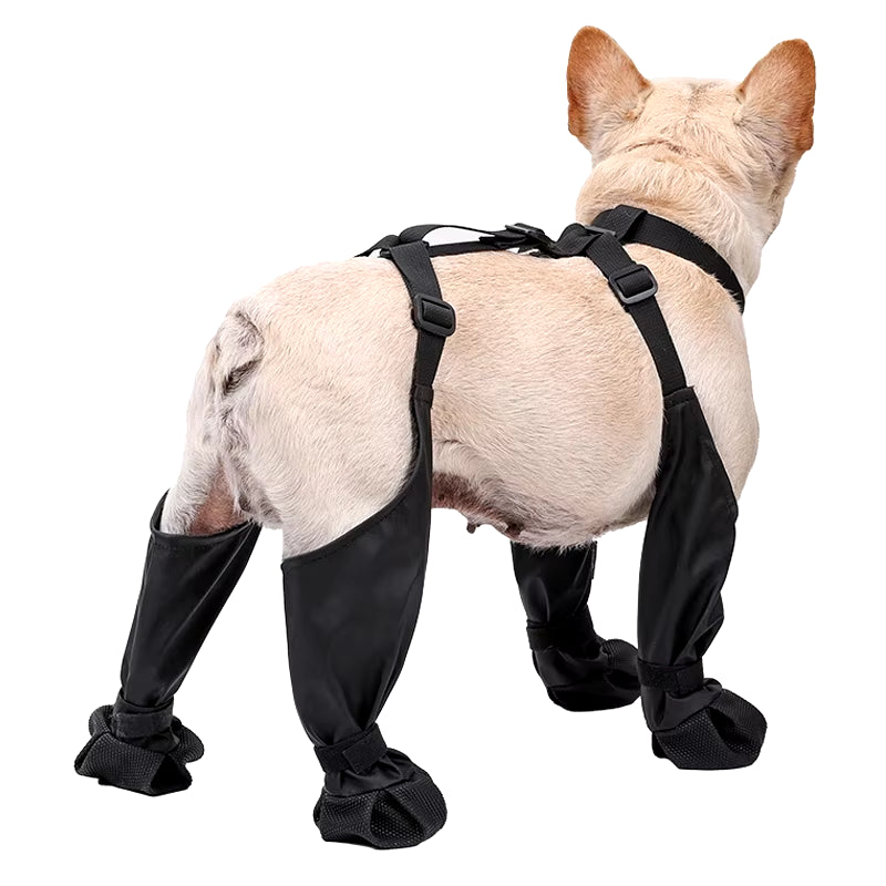 Waterproof Adjustable Non-Slip Dog Boots for Small & Medium Bulldogs