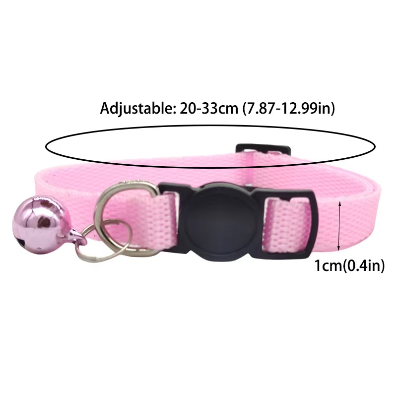 12Pcs Adjustable Pet Collar Set with Bell, Durable & Safe
