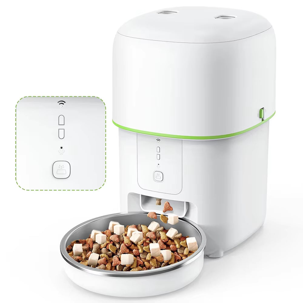 2L Smart Wifi Pet Feeder, 5V USB, Video for Cats & Dogs
