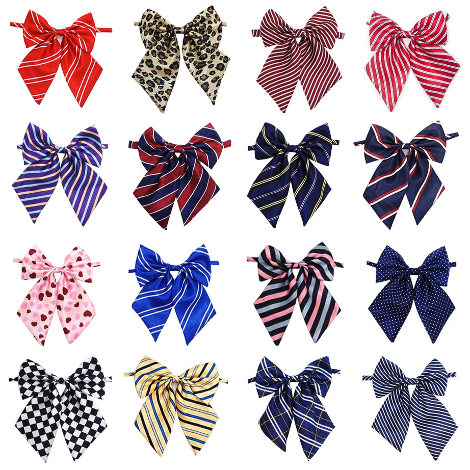 50/100 Pcs Pet Dog Bow Ties Bulk Puppy Accessories with Flower Bowknot Design