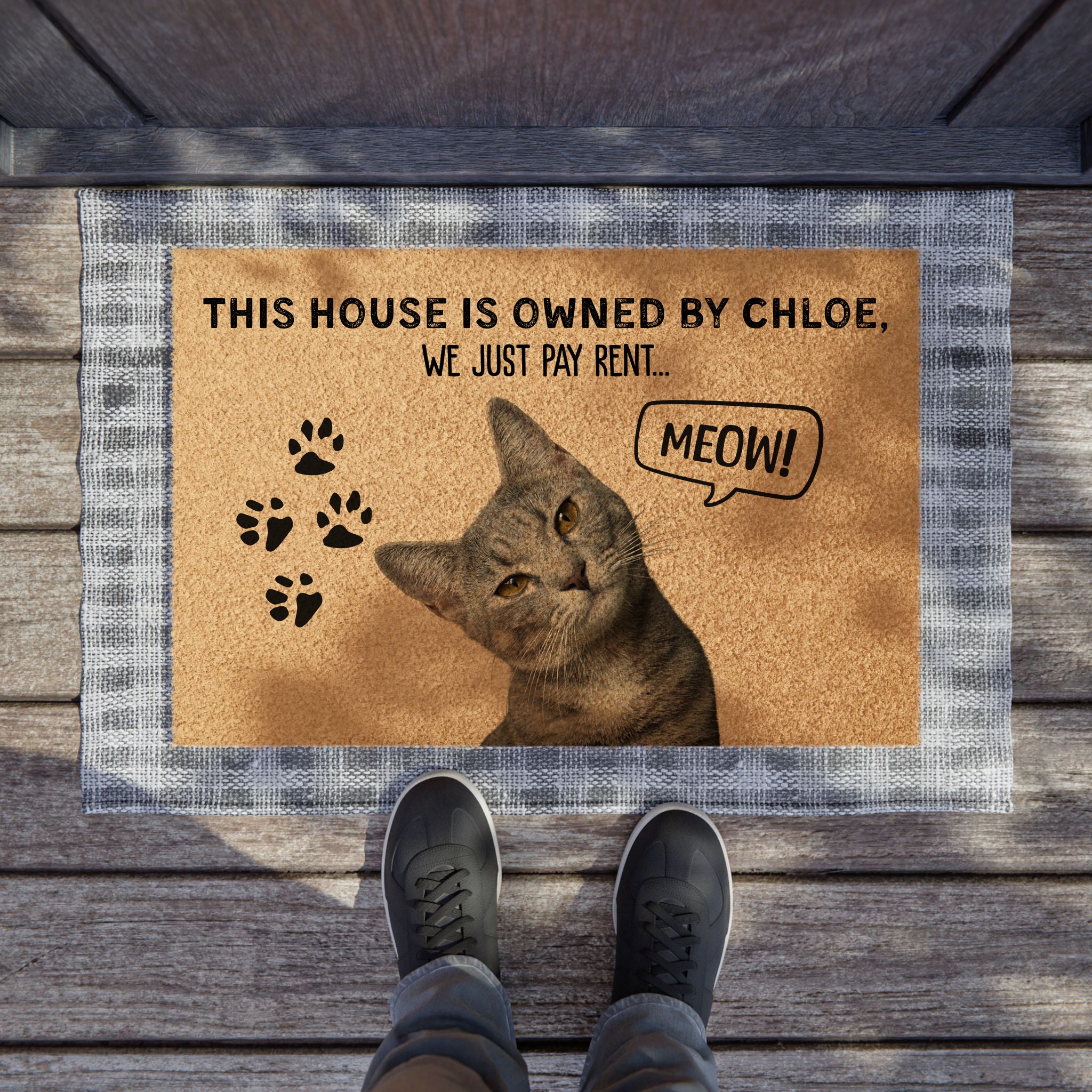 Custom Welcome Mat – Personalized with Your Pet’s Photo & Name
