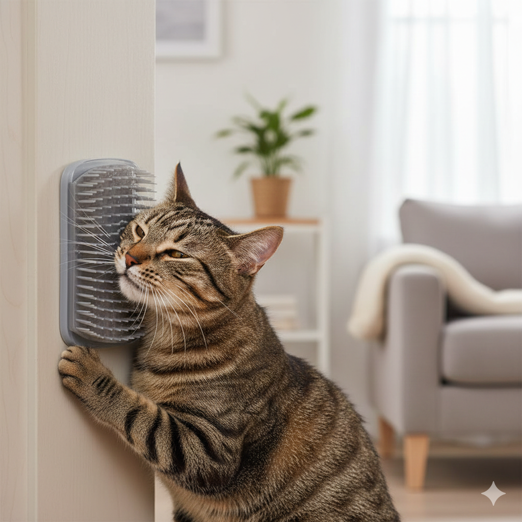 Cat Corner Scrubber & Massager – Scratching Brush Comb