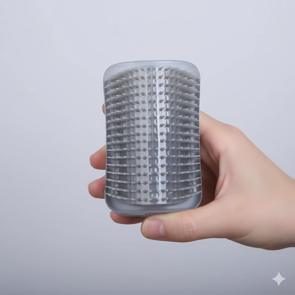 Cat Corner Scrubber & Massager – Scratching Brush Comb